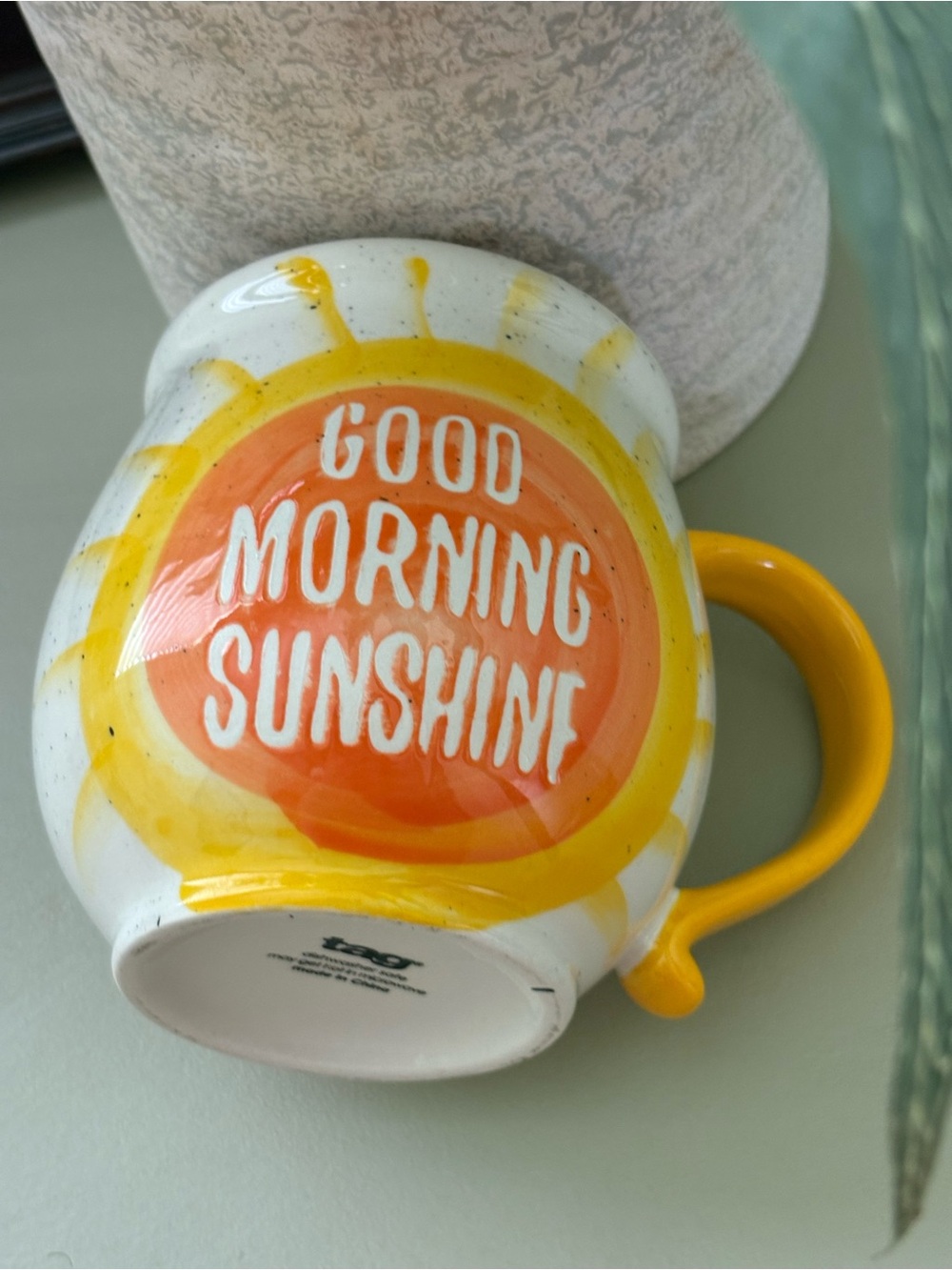 Tag Yellow and Orange 'Good Morning Sunshine' Ceramic Mug